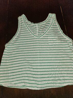 V neck striped tank top